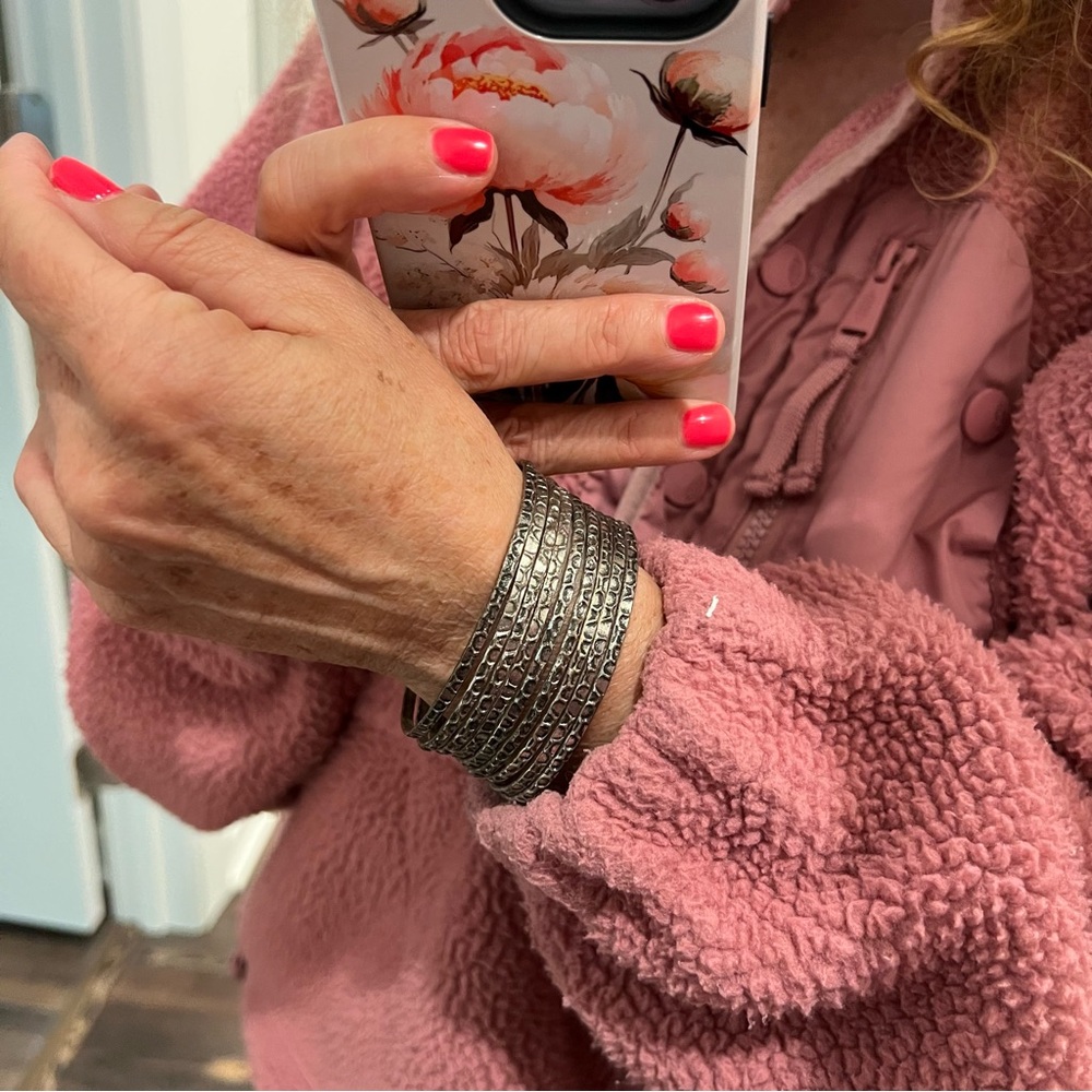 Silver Textured Women's Bracelet